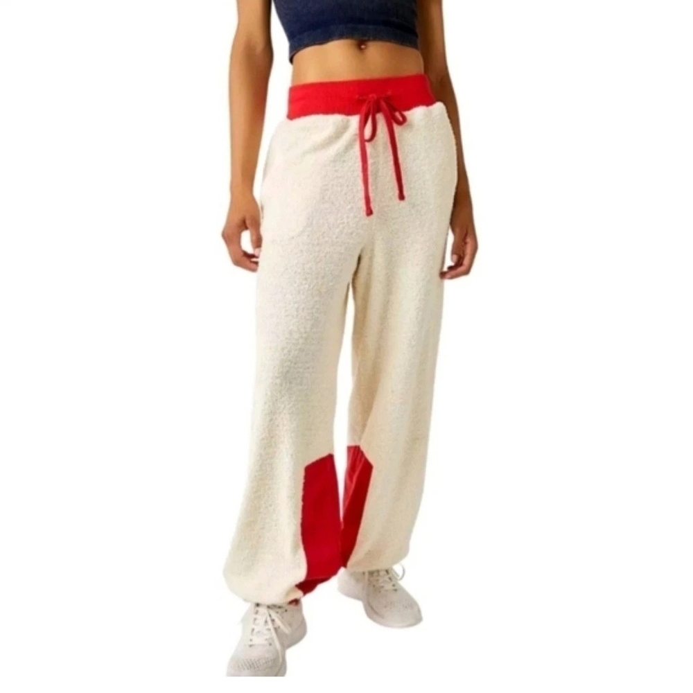 Free people - Cozy Red & Cream Women's Lounge Pants - Size XS
